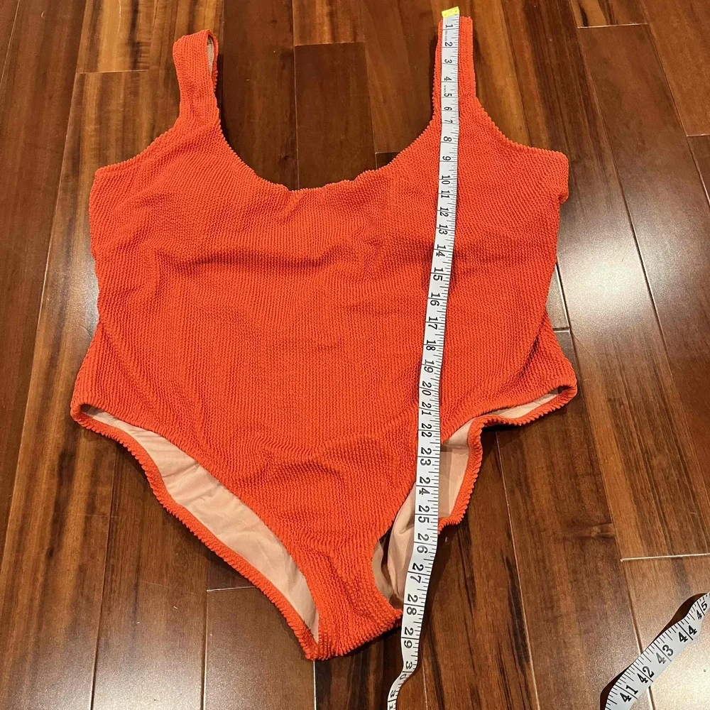 New‎ NWT J.Crew Rust Orange Textured One Piece Swimsuit Swim Plus Size 22